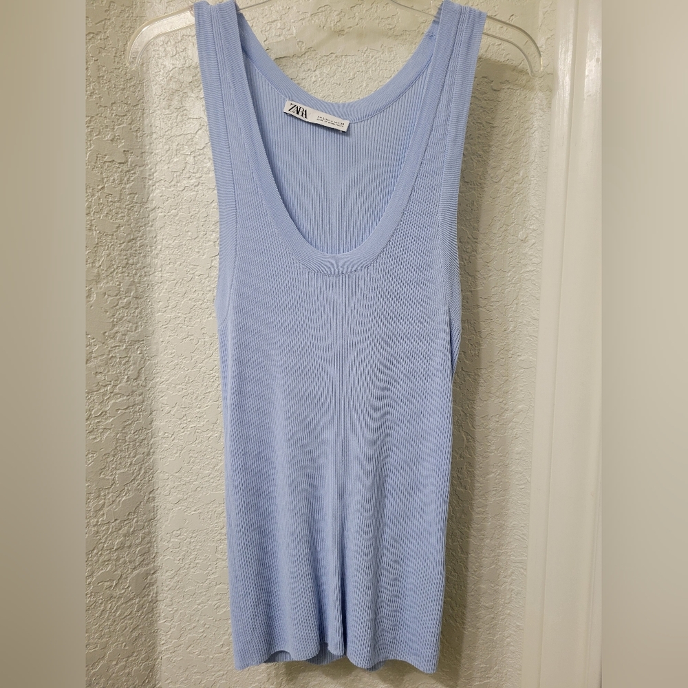 Zara extra fine ribbed knit top- L
